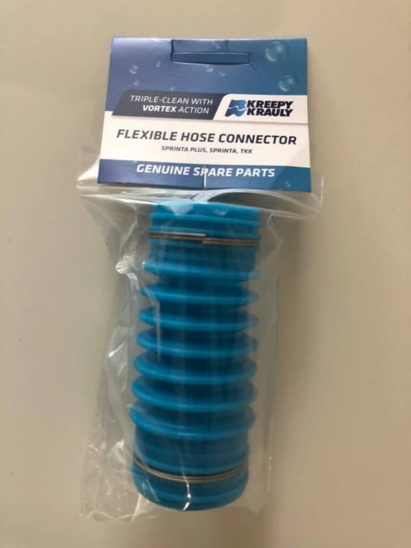 Blue Kreepy Krauly flexible hose connector.