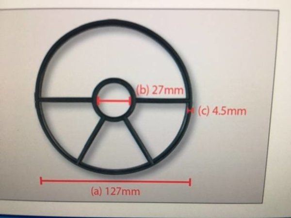 Spider gasket with dimensions.