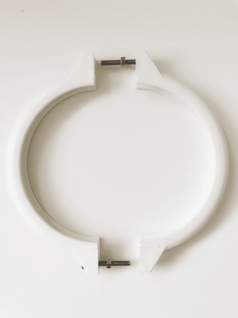 White Davey sand filter tank clamp set against a white background.