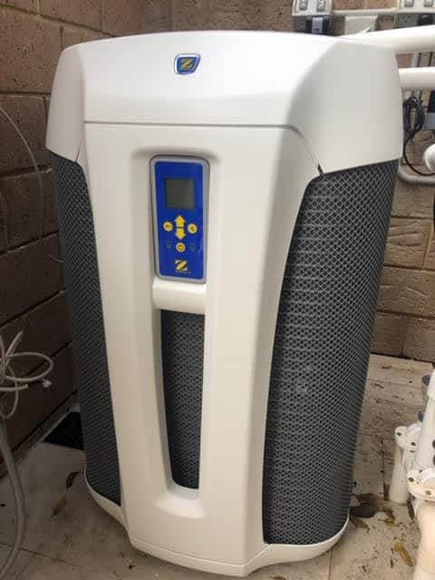 Zodiac ZS500 heat pump installation.