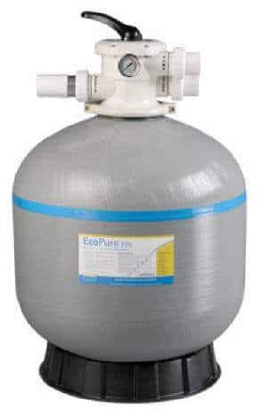 Gray Davey sand filter against a white background.