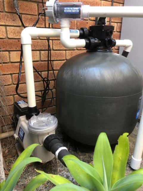 Waterco pool pump and sand filter installation.