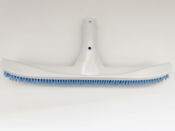 White pool broom against a white background.
