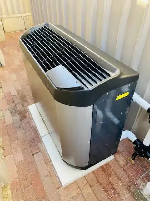 Zodiac Z400IQ heat pump installation top view.