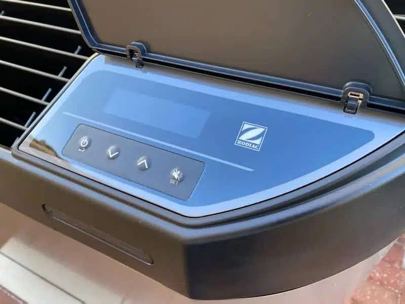 Zodiac Z400IQ heat pump control panel.